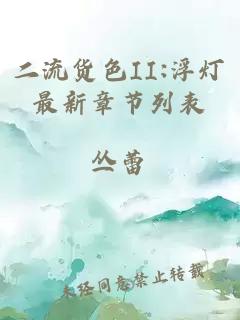 二流貨色I(xiàn)I:浮燈最新章節(jié)列表